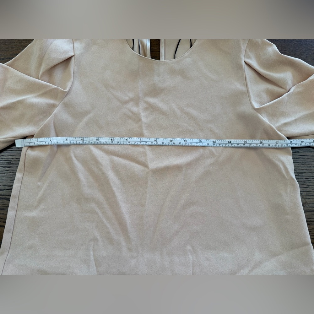 Zara Beige Short Sleeve Blouse - Picture 3 of 5